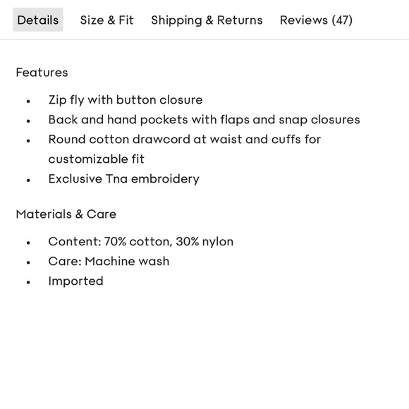 TNA Squad Pocket Parachute Pants - Picture 4 of 4